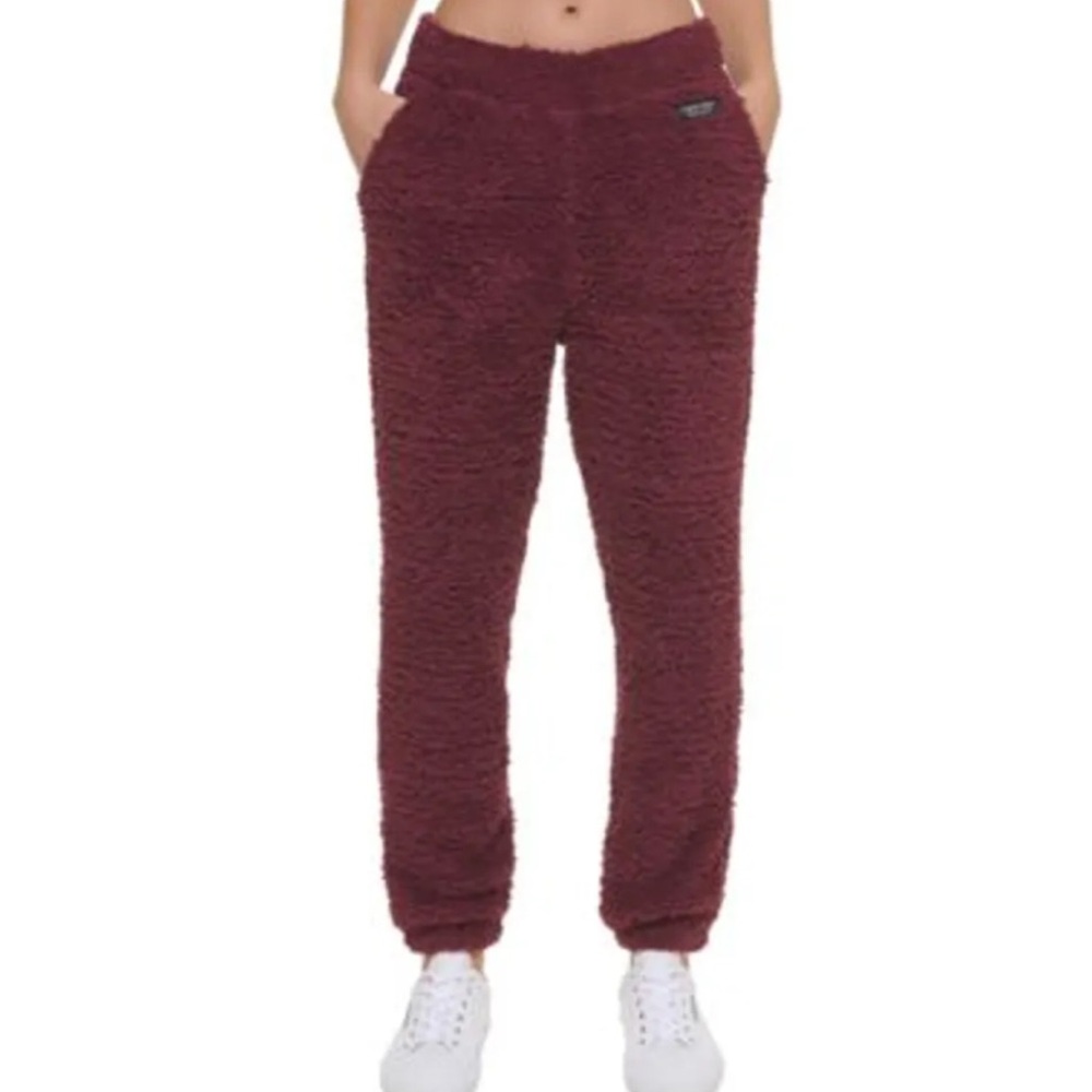 Calvin Klein Pants Womens Large Performance Shaggy Garnet Red Jogger Activewear